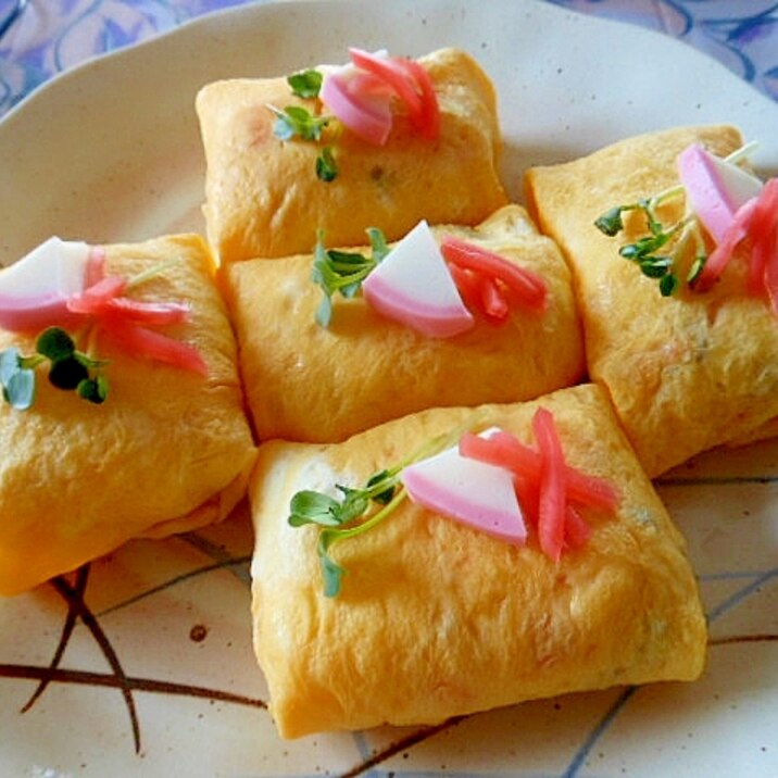 リメイク煮物~ちらし寿司で薄焼き卵包み